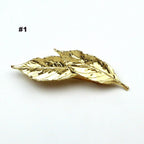Barrette cheveux métal feuille doré