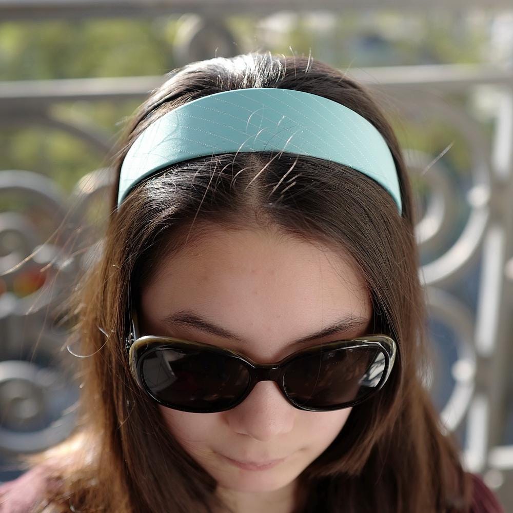 Serre tête large en satin rayures