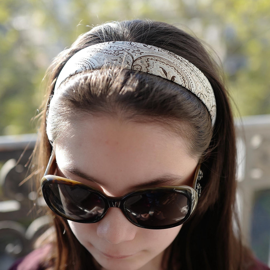 Serre tête satin  imprimé cachemire