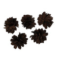 Fleurs satin 4,5cm marron - Lot de 5