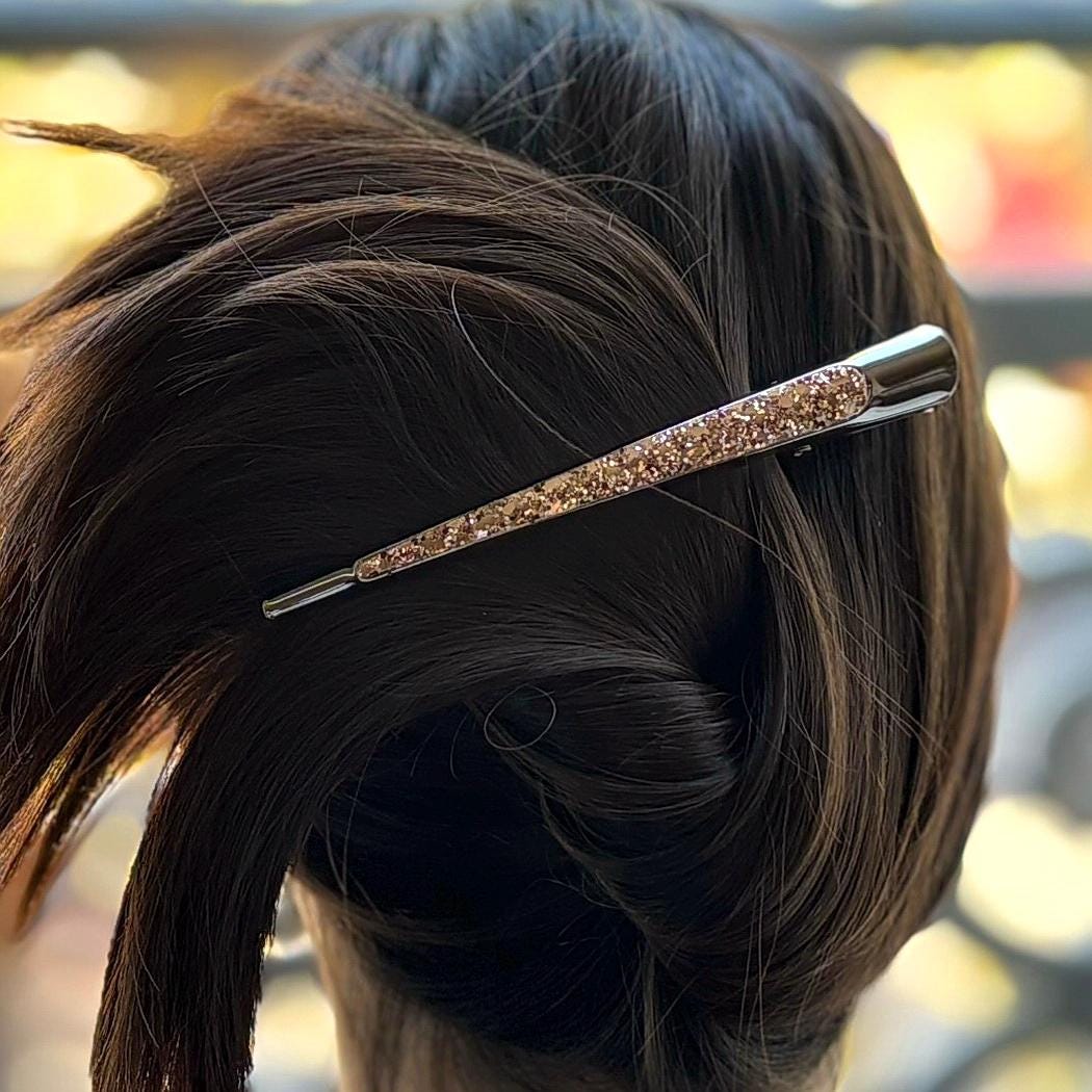 Grande pince cheveux concorde paillettes 13cm