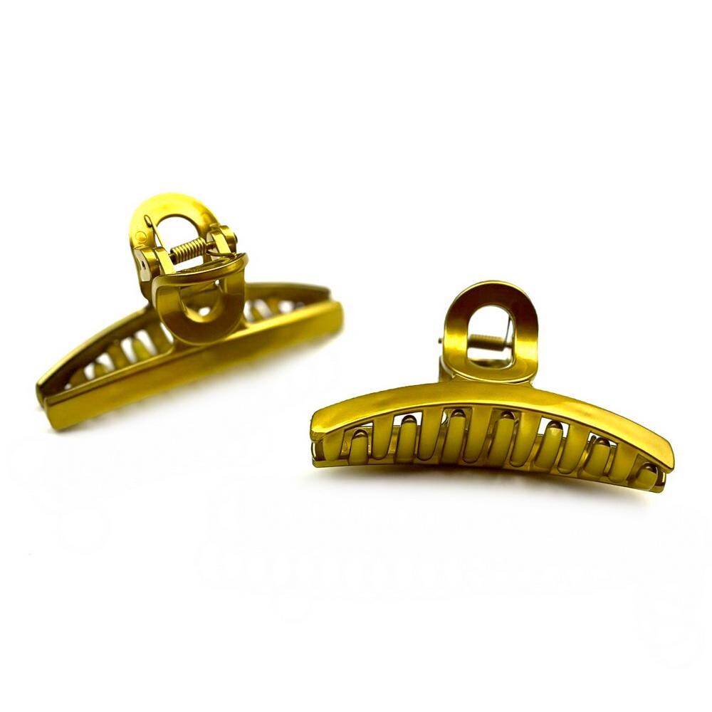 Lot de 2 pinces cheveux métallisées 8cm