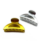 Lot de 2 grandes pinces cheveux crabe 8.5cm métallisées