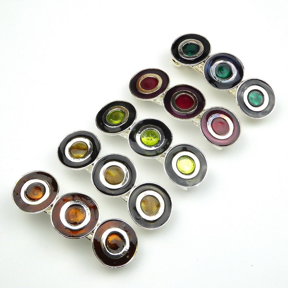 Barrette cheveux métal émaillé