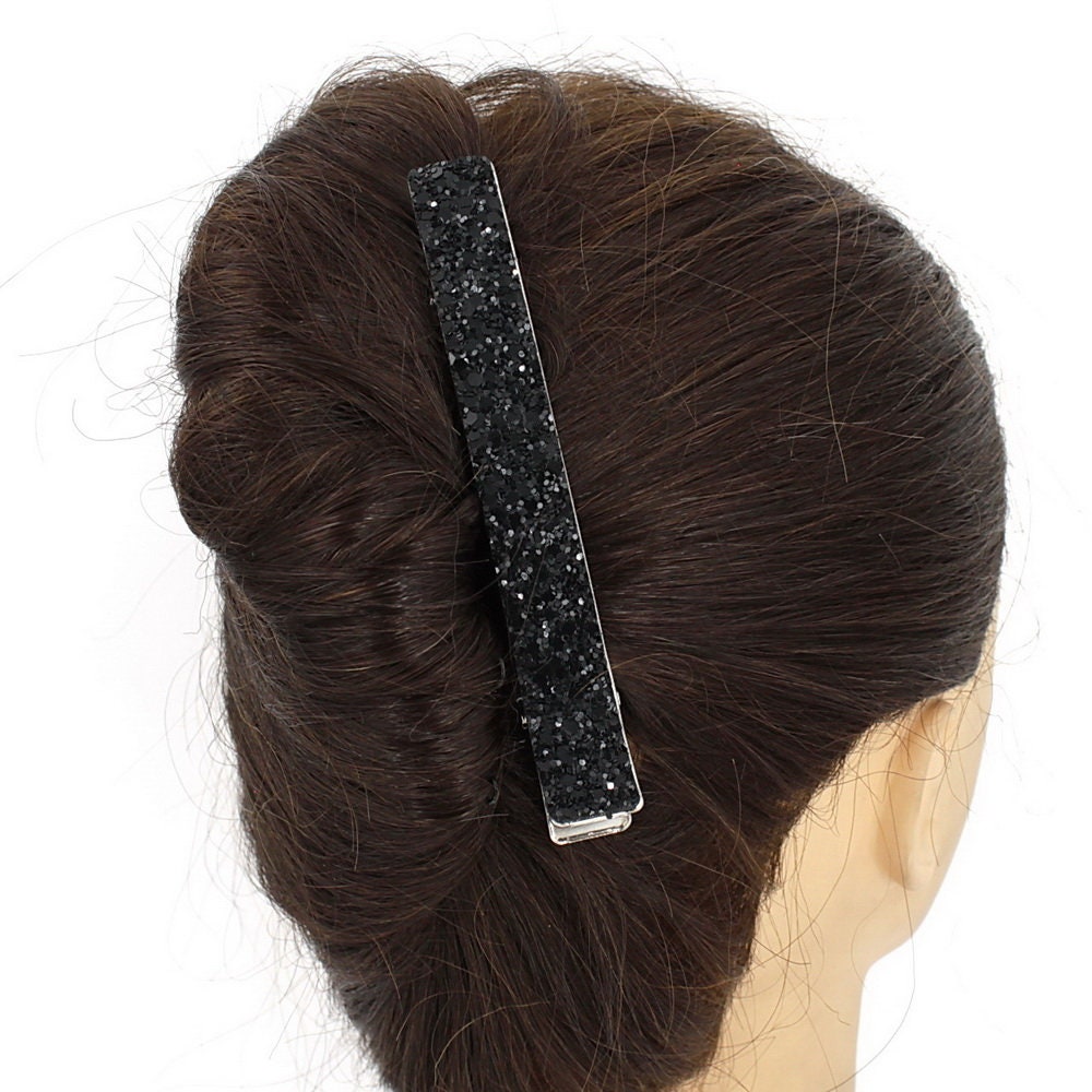 Grande pince cheveux paillettes 12.5cm