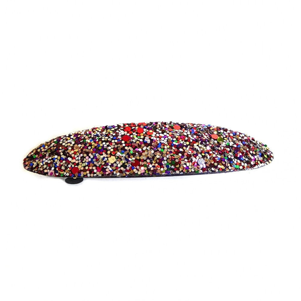 Barrette cheveux ovale 9cm paillettes