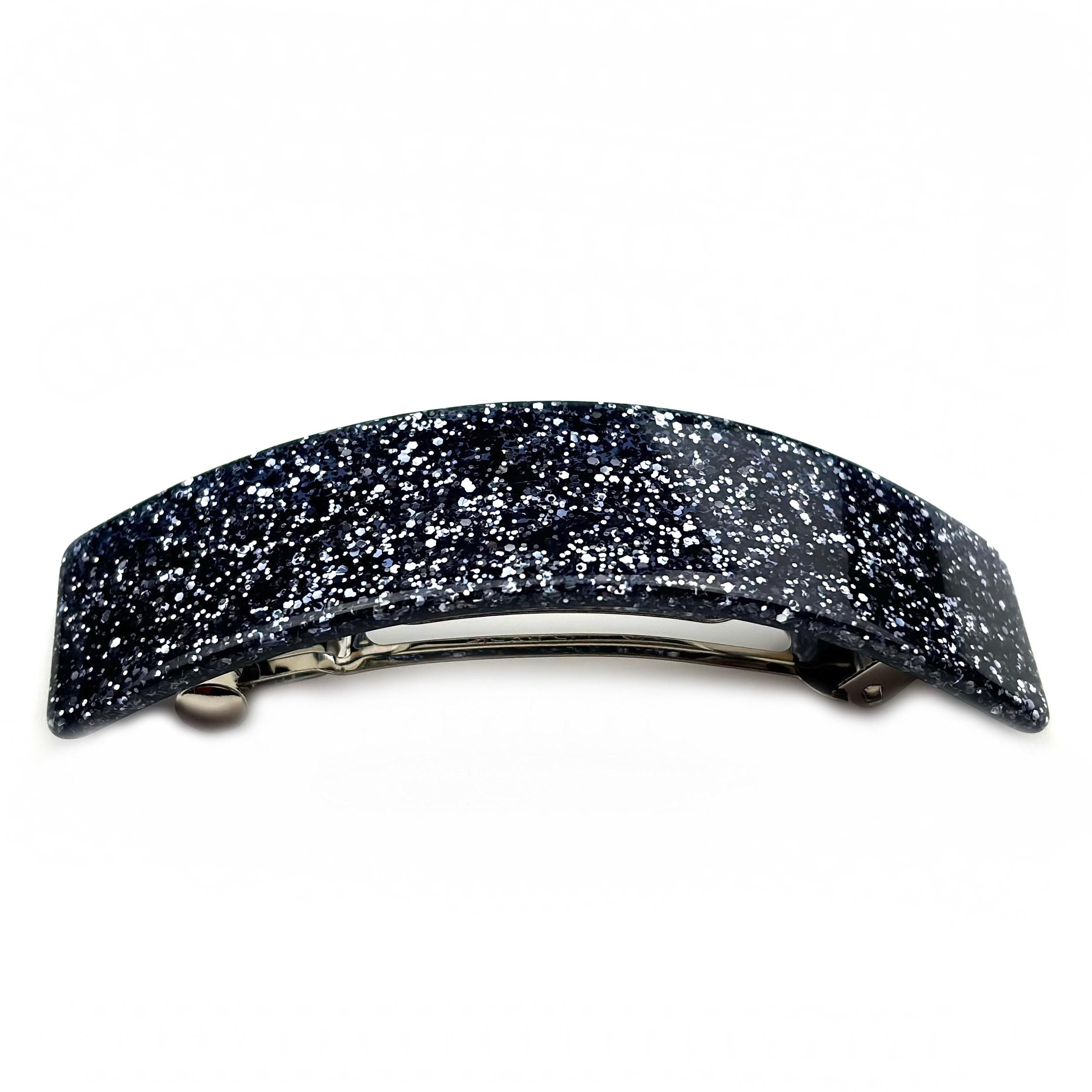 Barrette cheveux rectangle 8cm, accessoire cheveux fait main paillettes