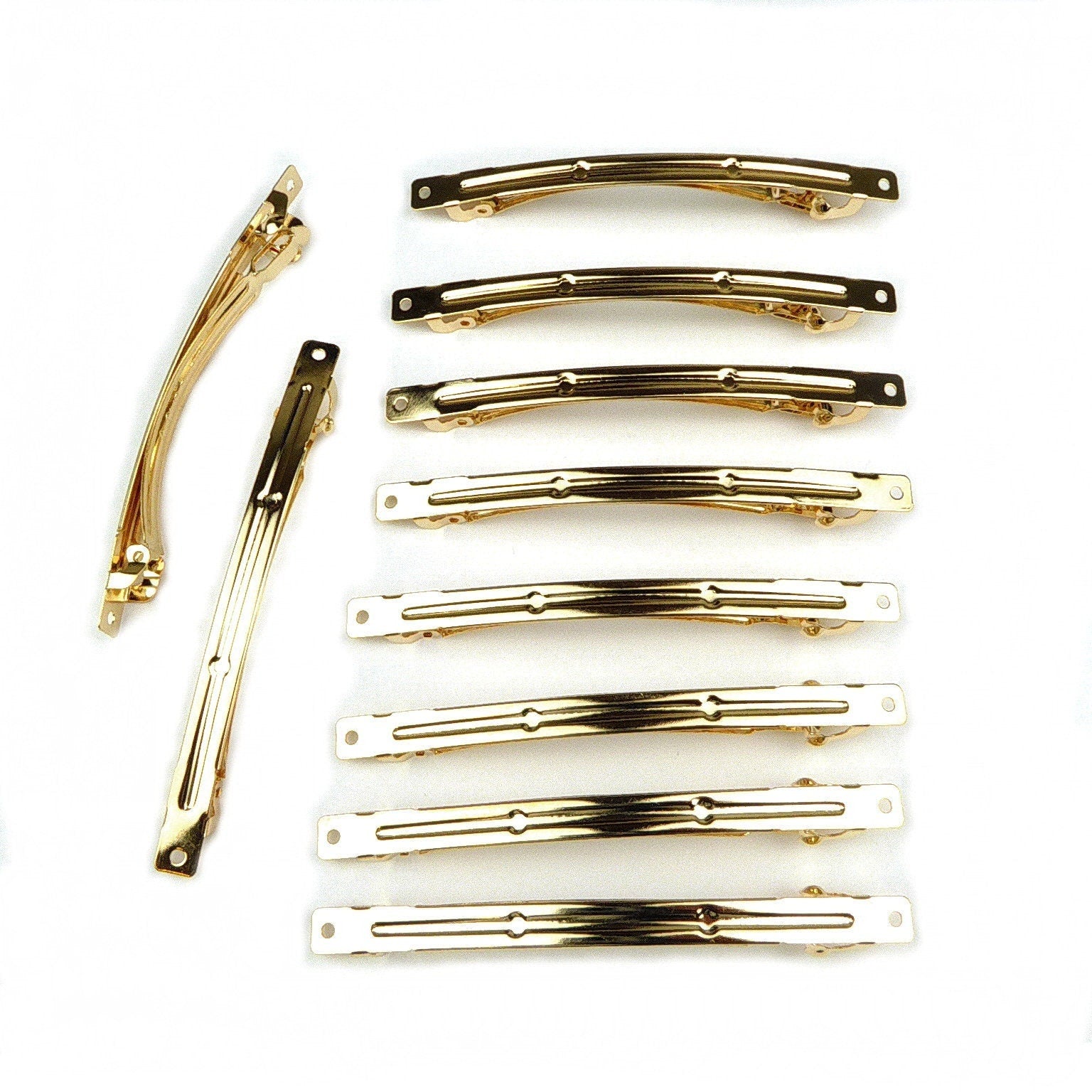 10 barrettes montures 7cmx0.6cm "Clip Paris"