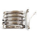 Barrettes monture 10cmx1cm, grande taille - Lot de 50 argent