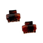 Pinces Crabe Mini 2,5cm vernies marron - Lot de 2 