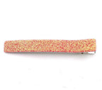 Pince à cheveux bec paillettes 8cm - corail