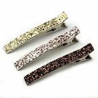 Grande pince cheveux paillettes 12.5cm doré, or rose, marron