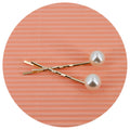 Barrettes cheveux doré et perle - Lot de 2