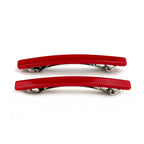 Barrettes cheveux fine 7cm rouge - Lot de 2