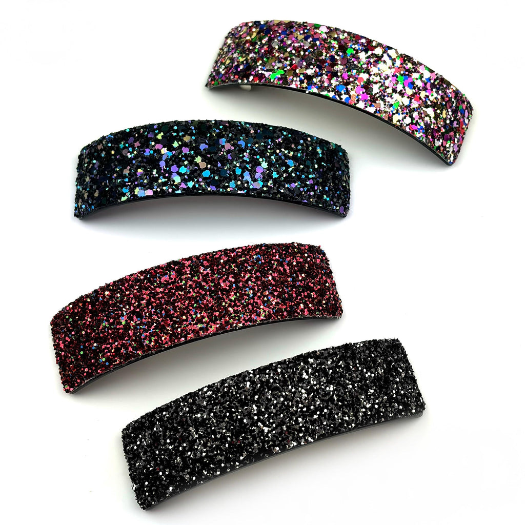 Barrette cheveux 9cm incurvée paillettes, accessoire cheveux
