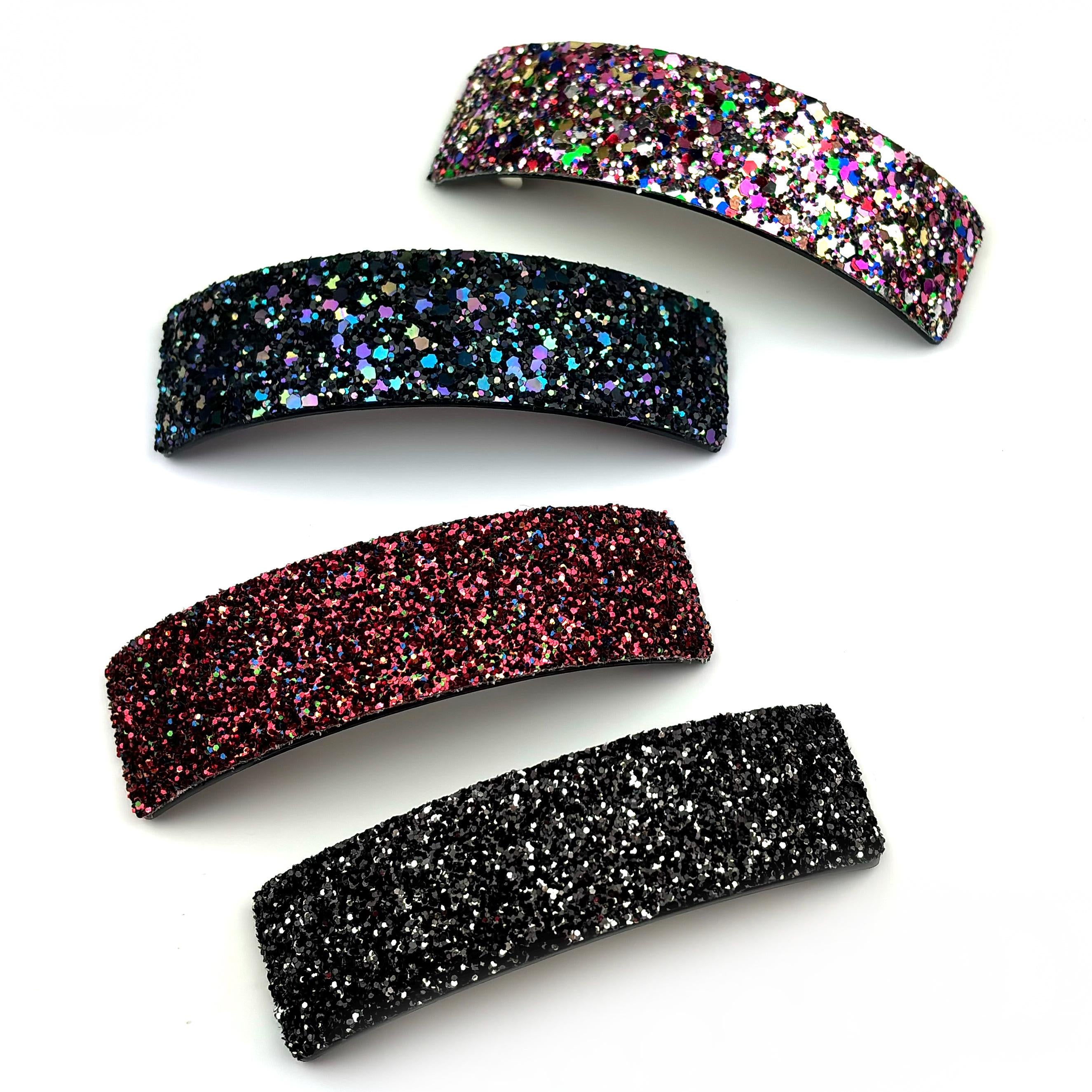 Barrette cheveux 9cm incurvée paillettes, accessoire cheveux