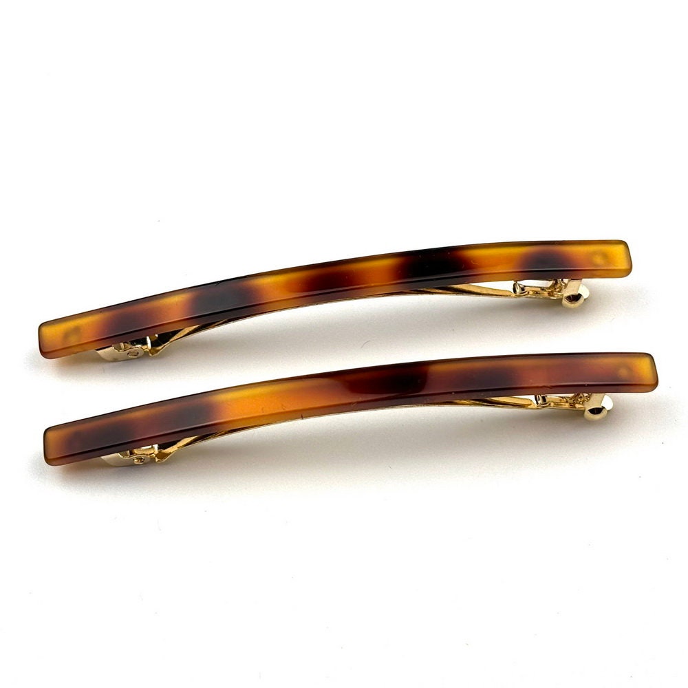 Barrettes cheveux fine fait main 9cm demi-blond - Lot de 2