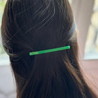 Barrettes cheveux fine fait main 9cm vert