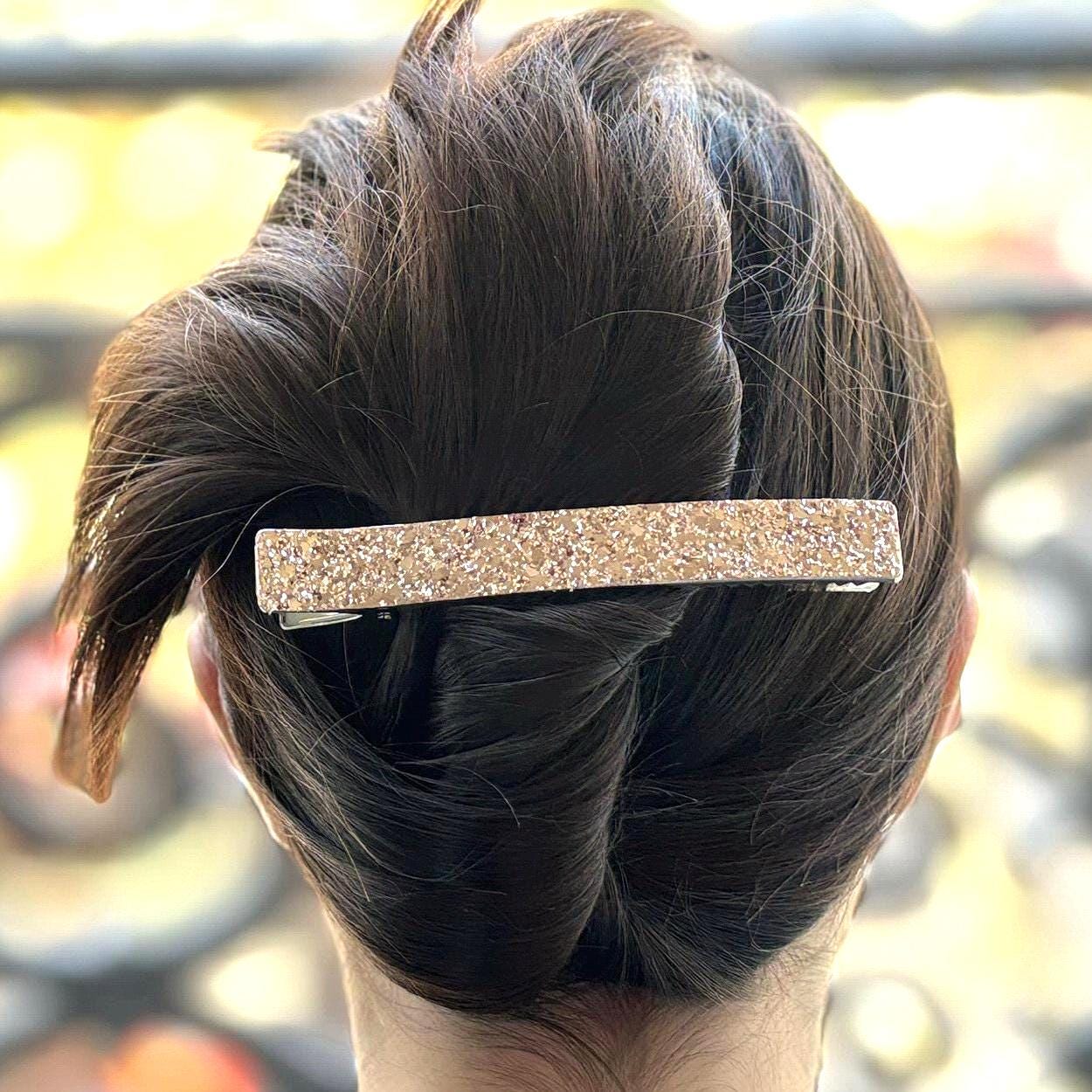 Grande pince cheveux paillettes 12.5cm