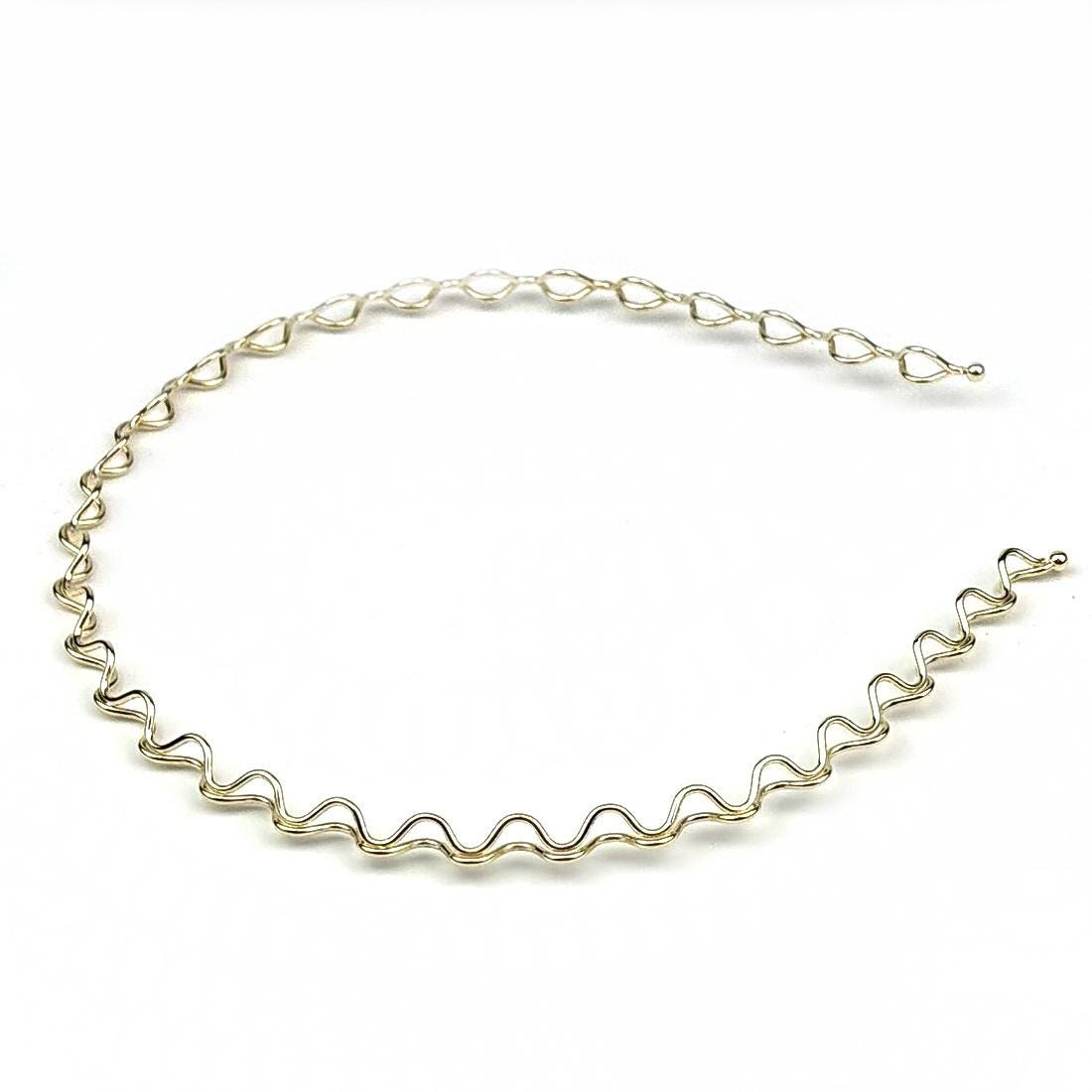 Lot de 3 serres tête fin métal petite ondulation, doré, argenté, noir