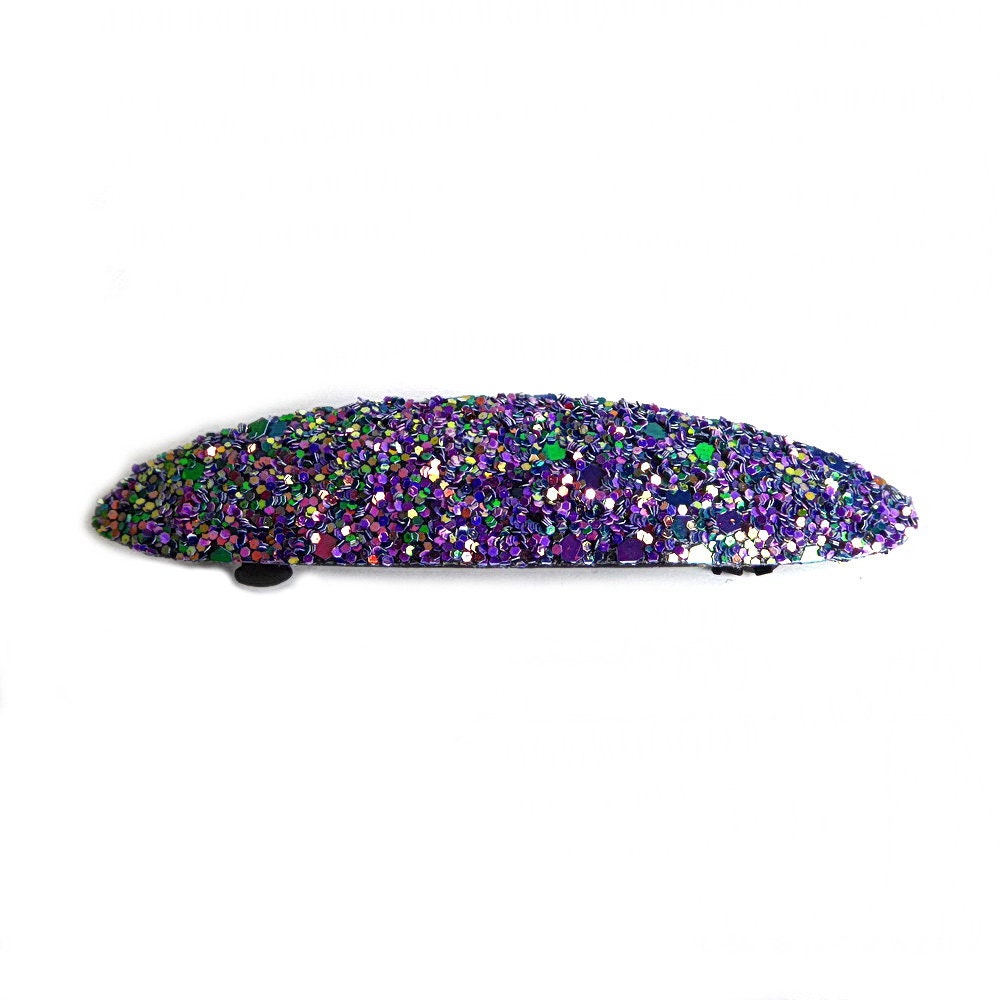 Barrette cheveux ovale 9cm paillettes