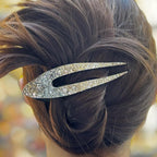 Pince à cheveux bec 11,5cm paillettes argenté