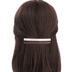 Barrette cheveux paillettes fine et longue - Élégance dorée brun