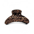 pince cheveux crabe courbe fantaisie ornée de paillettes scintillantes marron