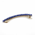 Barrette cheveux fine perles œil de chat 8cm – Éclat chatoyant bleu, cheveux fins