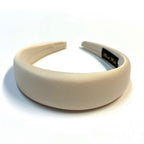 Serre tête cheveux satin large - beige