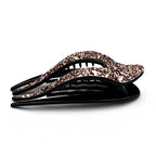 Pince à cheveux bec paillettes 11,5cm or rose