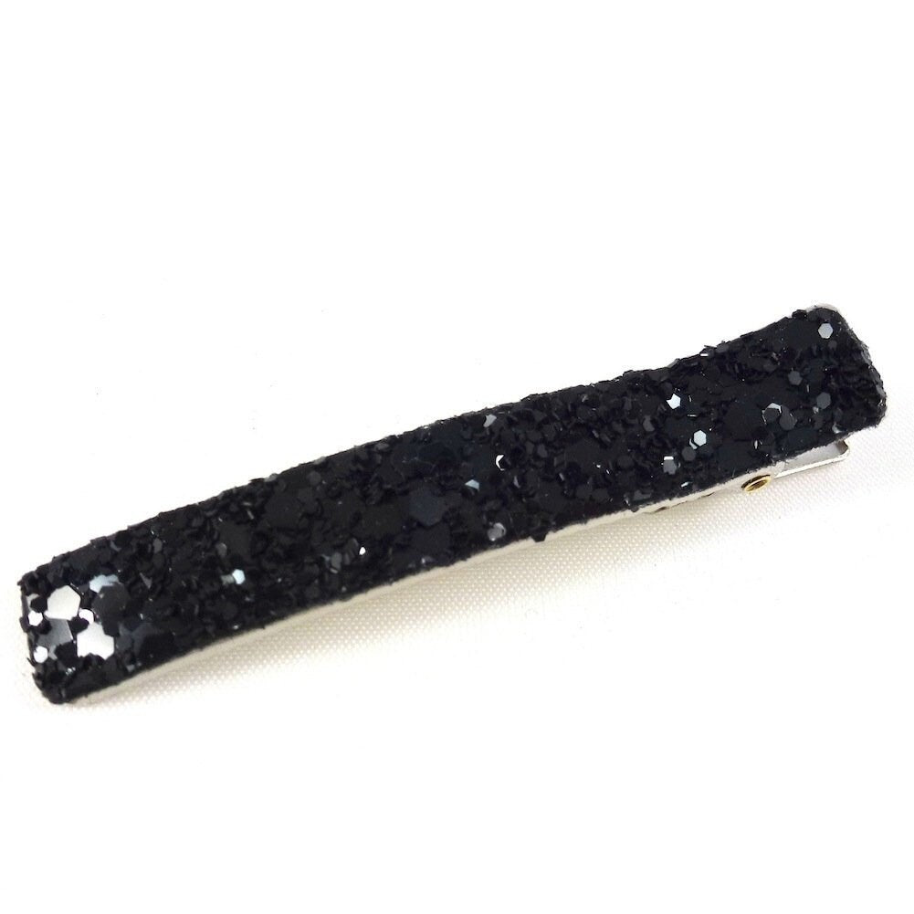 Pince cheveux paillettes 6cm - noir