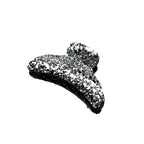 Pince cheveux crabe avec  paillettes scintillantes argentées