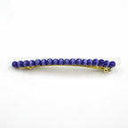 Barrette cheveux fine perles œil de chat 8cm – Éclat chatoyant bleu
