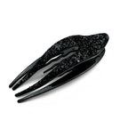 Pince à cheveux bec fourche ornée de paillettes noires