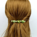 Barrette Cheveux Perles Nacre Coquillage 8cm vert