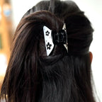 Petite pince à cheveux fleur incrustée de cristaux – 5,5 cm Blanc