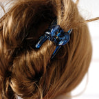 Pince à cheveux crabe 6.8cm vernie bleu