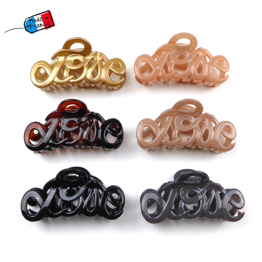 Pince à cheveux "Love" 8,5cm en acétate, qualité premium
, Made in France