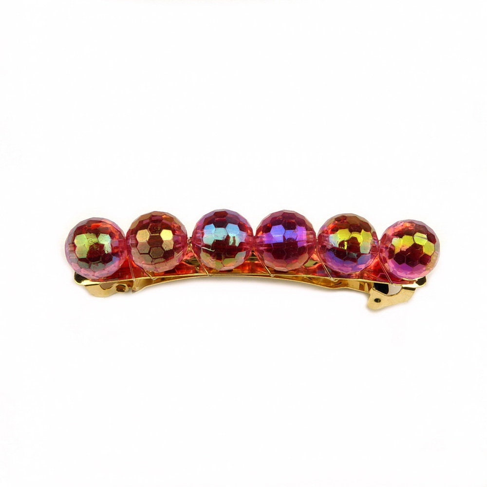 Barrette cheveux perles facette brillantes
