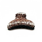 pince cheveux crabe courbe fantaisie avec paillettes or rose