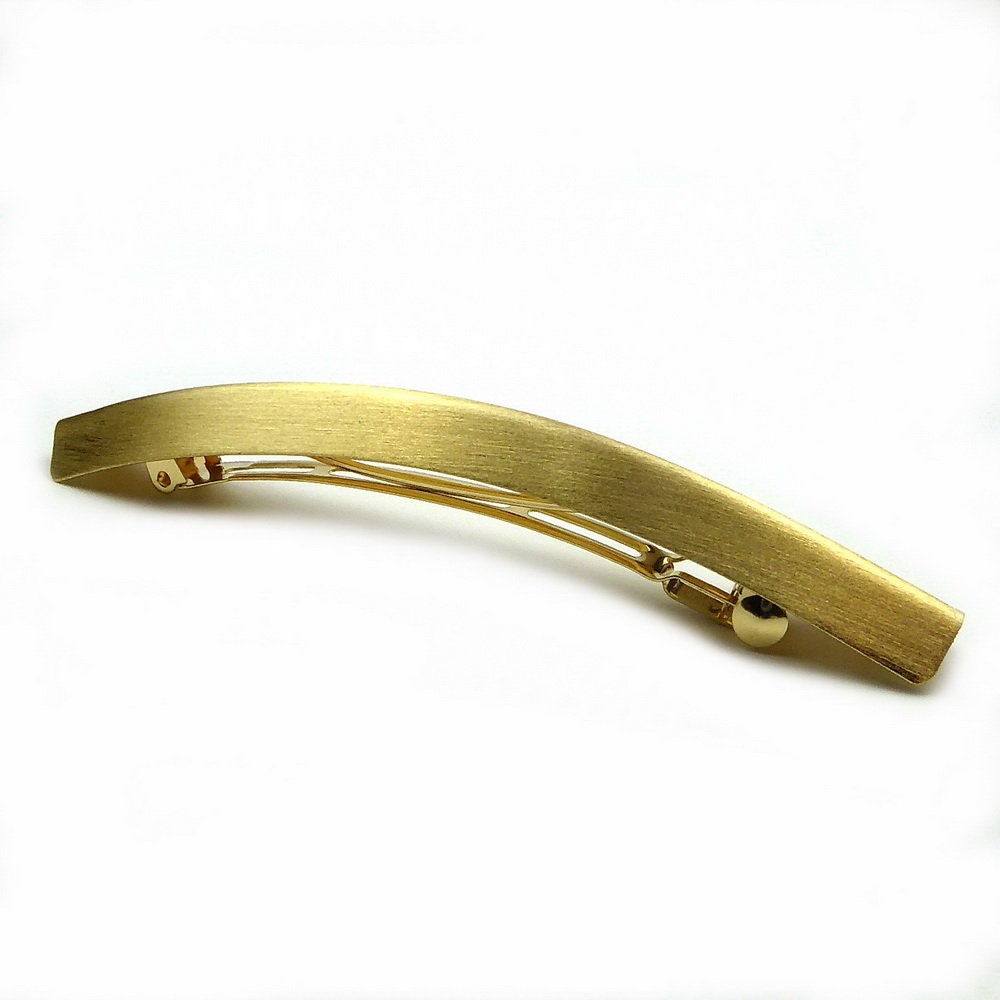 Grande barrette cheveux en métal brossé