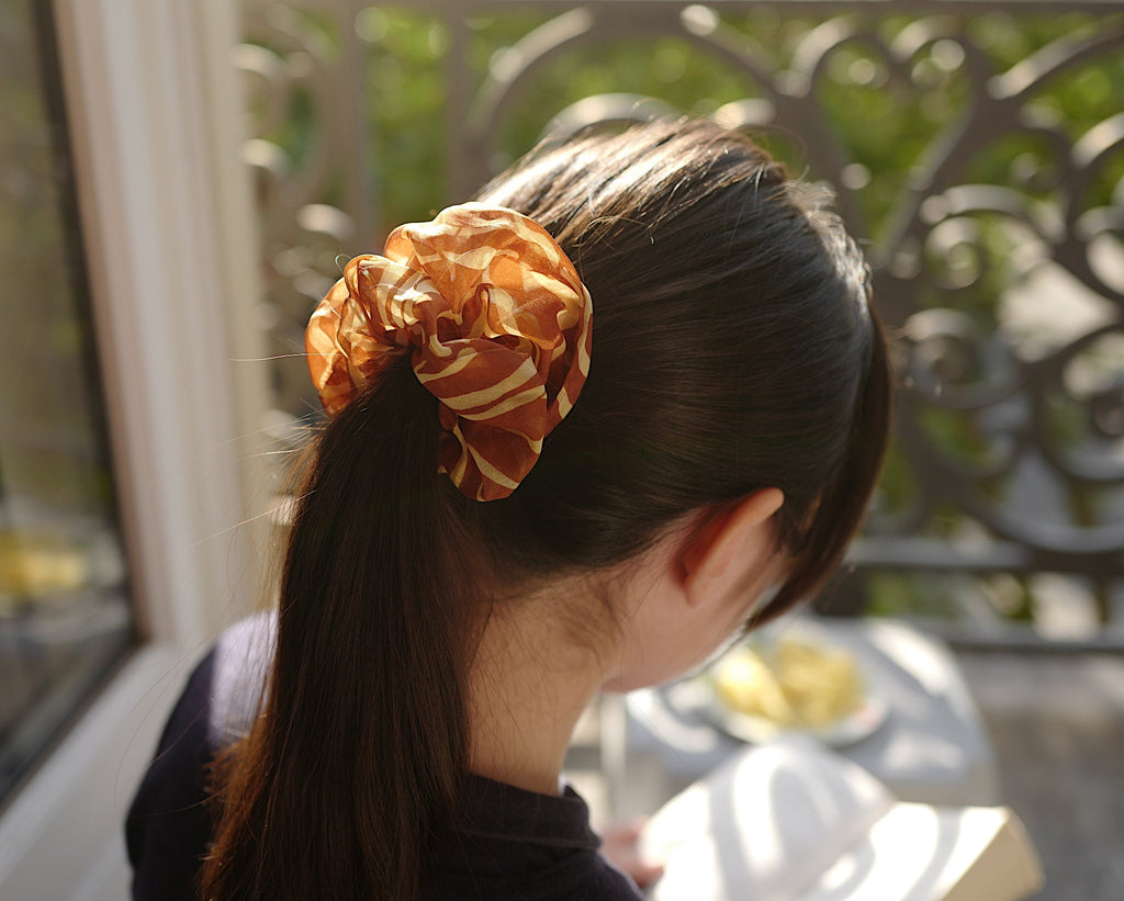 Chouchou cheveux zébré