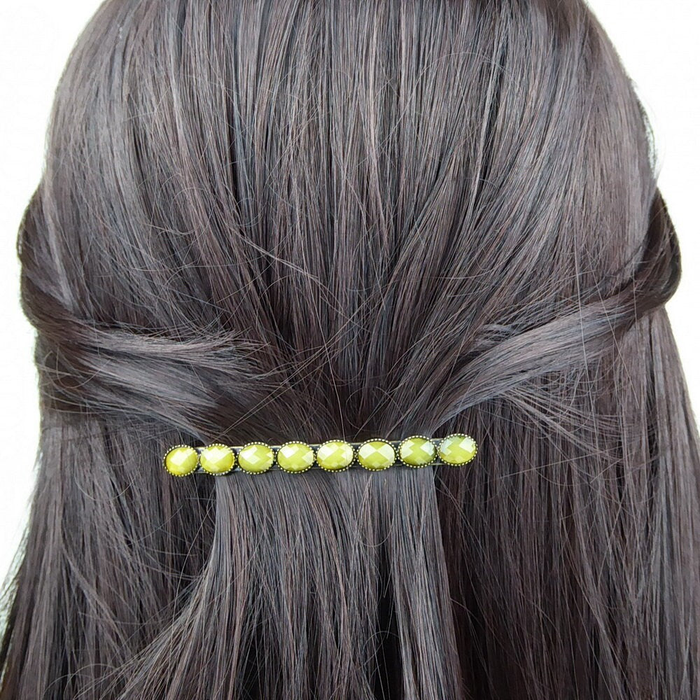 Barrette cheveux avec perles à facette vintage 7cm