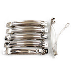Barrettes montures 10cmx1.1cm argent - Lot de 10