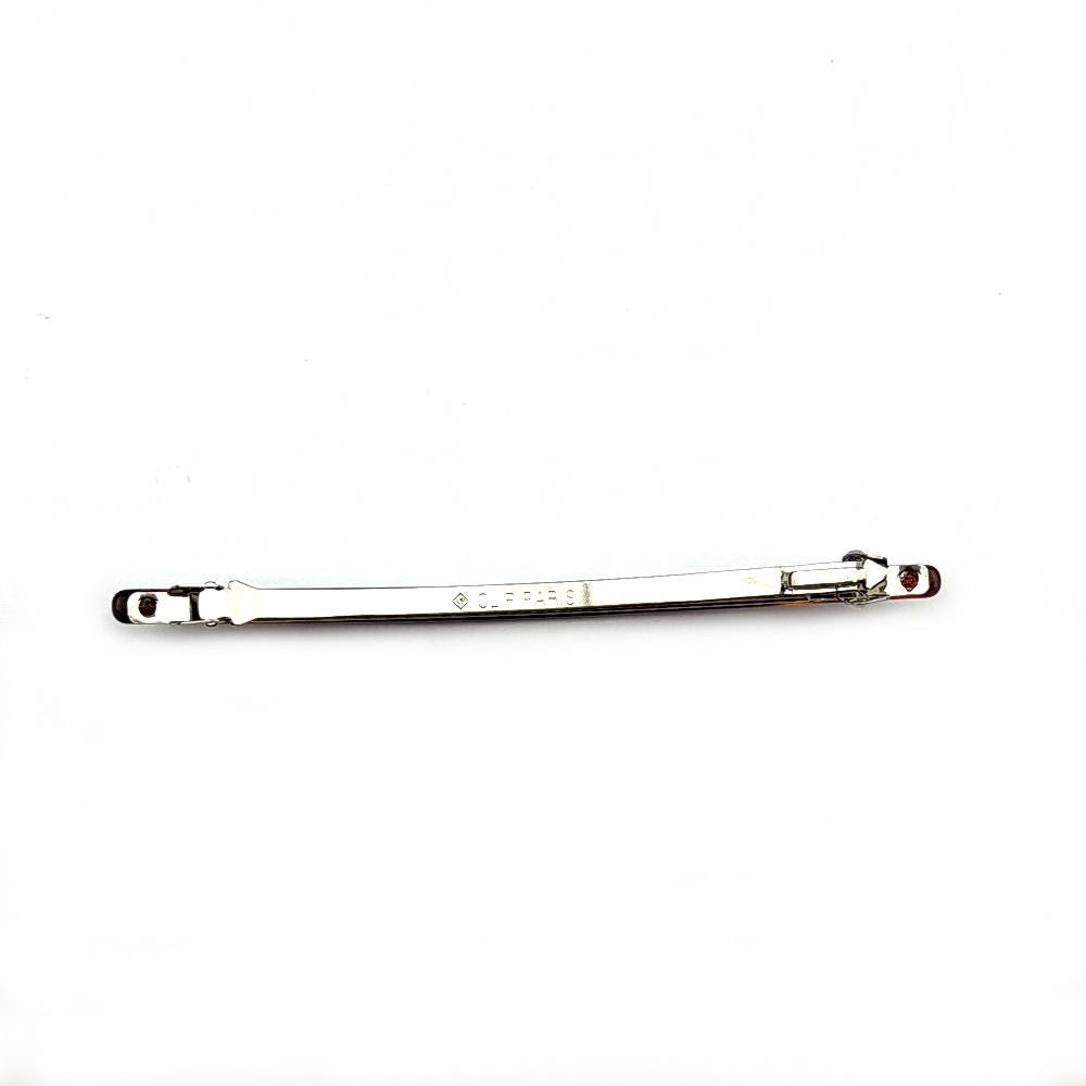 Barrette cheveux fine et longue avec strass, monture Clip Paris