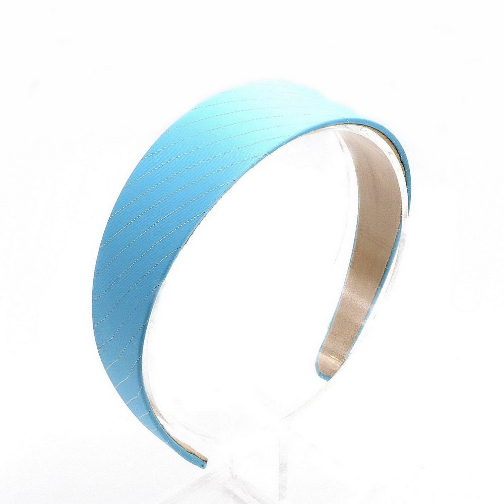 Serre tête large en satin rayures