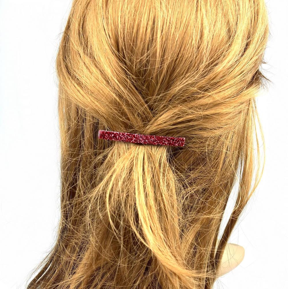 Barrette cheveux fine paillette 7cm 