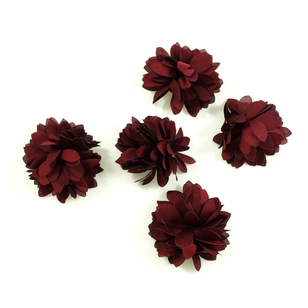 Fleurs satin polyester 4,5cm - Lot de 5