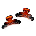 Pince à cheveux crabe 7cm marron - Lot de 2